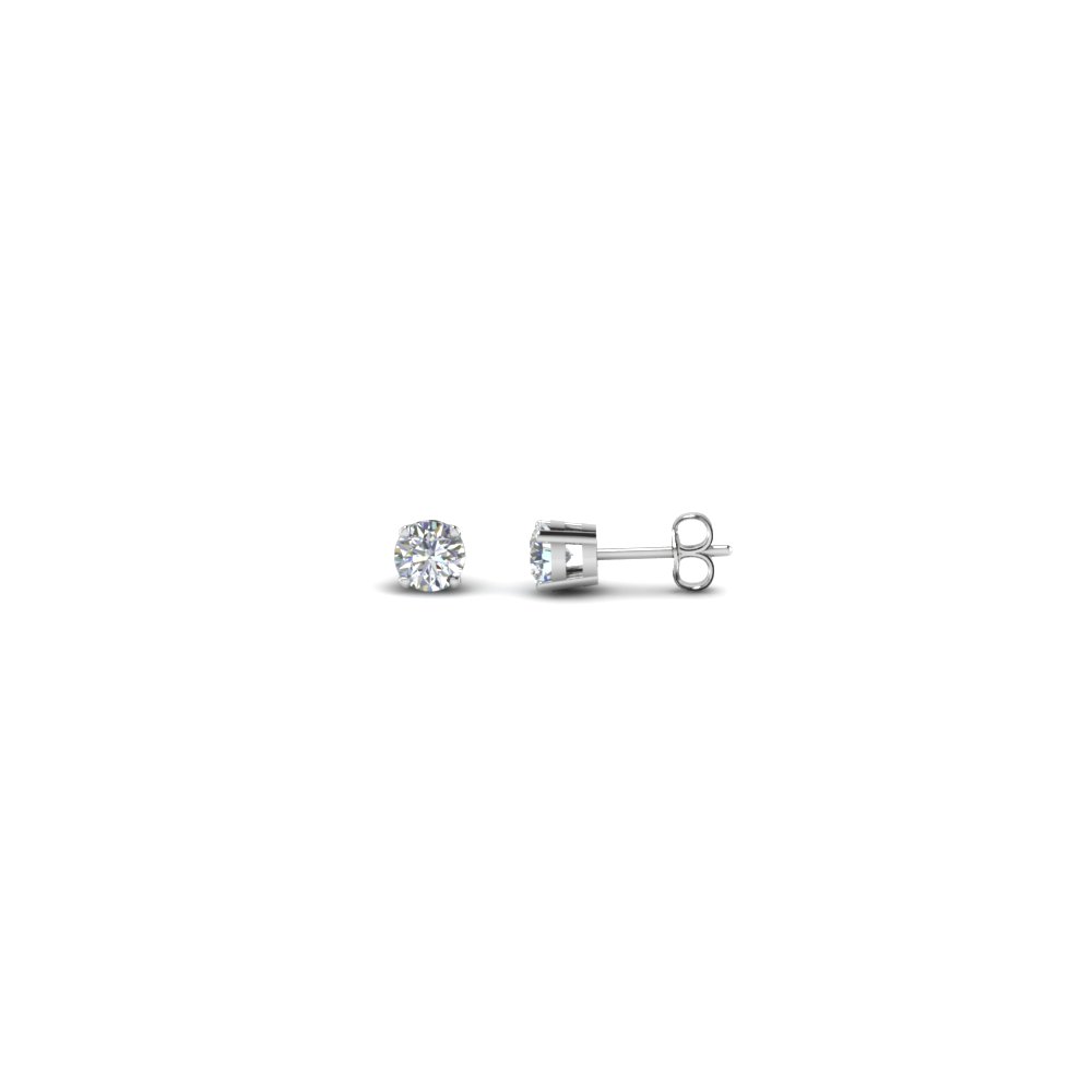0 25 Carat Round Diamond Stud Earring In 14k White Gold 14k White Gold Diamond Earring 0 25 Karat