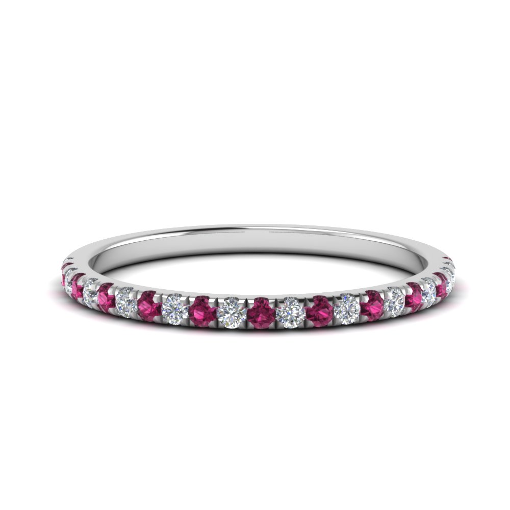 Pink Sapphire Delicate Womens Band