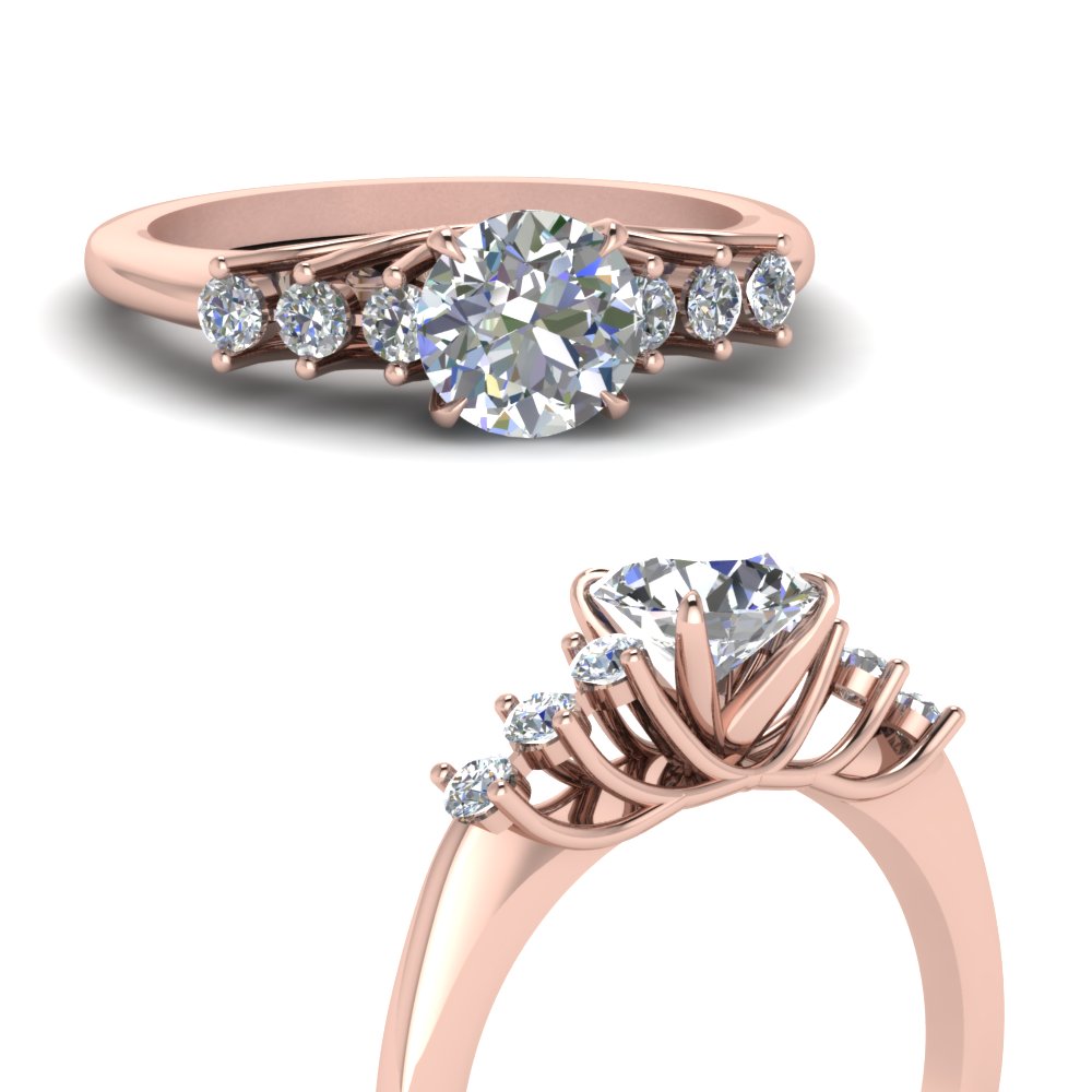 0.50 carat diamond floating round cut engagement ring in 14K rose gold FDENR7719RORANGLE3 NL RG