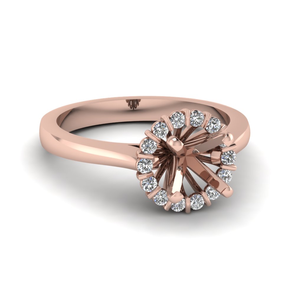 Semi Mount Flower Engagement Ring