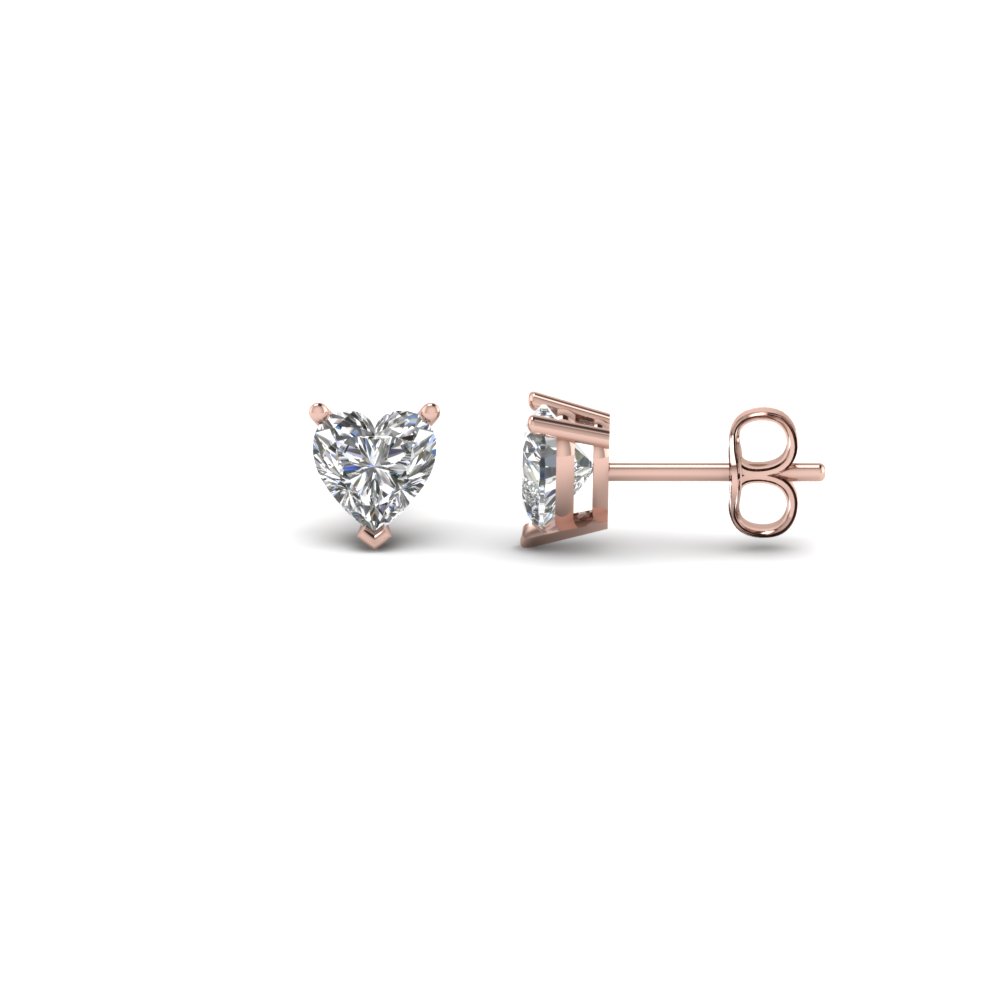 0.50 ctw heart cut diamond stud earring in 18K rose gold FDEAR3HT0.25CT NL RG