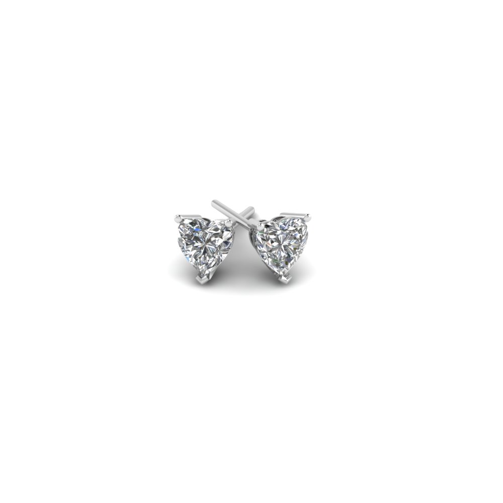 0 50 Ctw Heart Cut Diamond Stud Earring In 18k White Gold Add To Cart