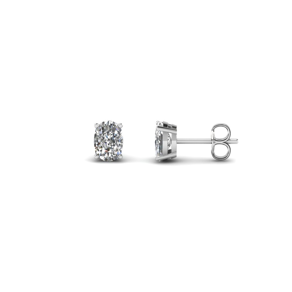 0 60 Ct Cushion Single Stud Earring In 950 Platinum Fascinating 18k White Gold Single Stud Earring 0 60 Karat