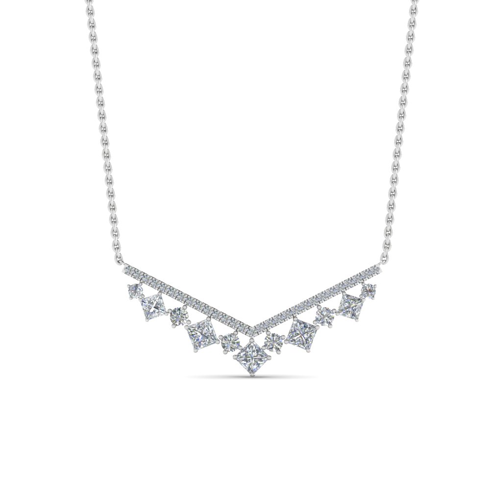 0.75 carat diamond v necklace in FDPD8954ANGLE1 NL WG