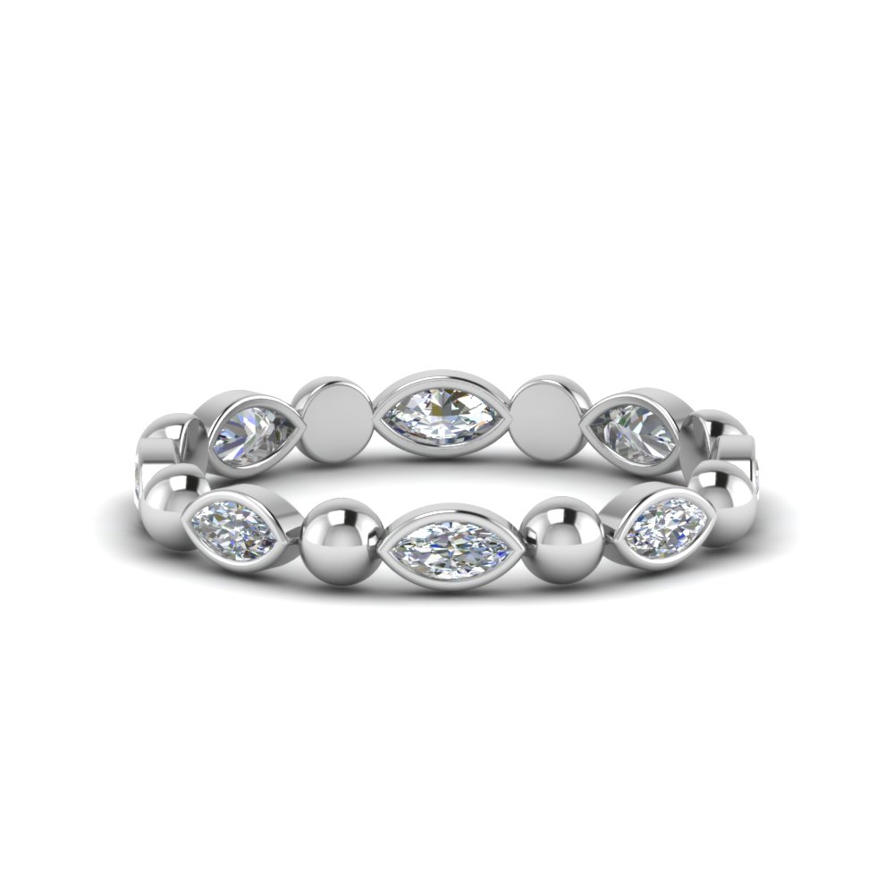 0.75 carat marquise diamond wedding band in 950 platinum FDEWB123630MQ(4.00MMX2.00MM) NL WG