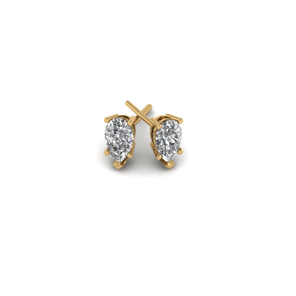 Pear Shaped Gold Stud Earrings