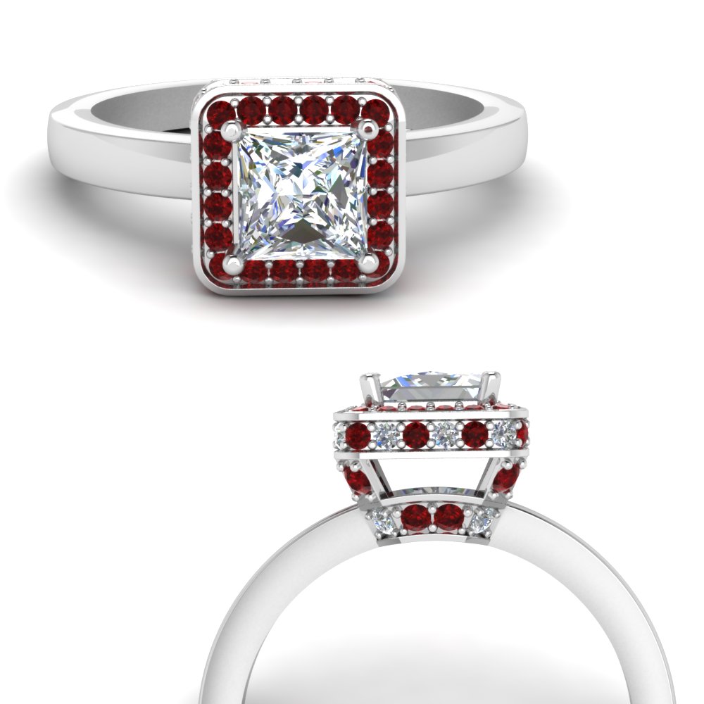 Flat halo hot sale engagement rings