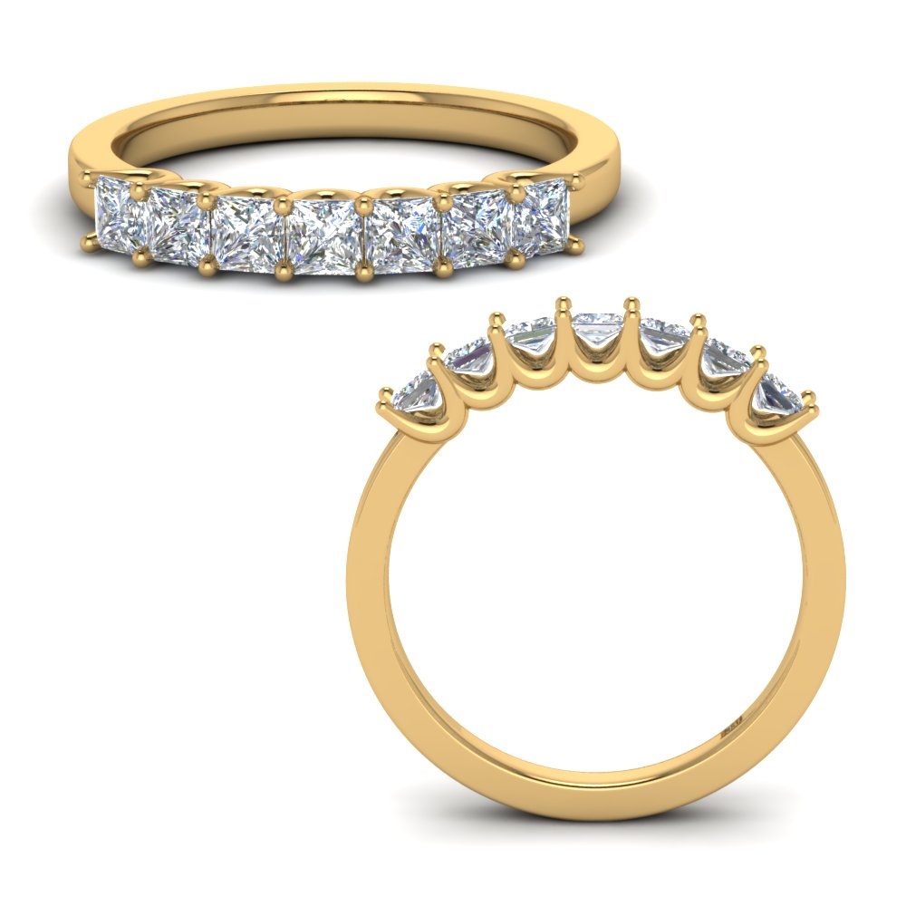 0.75 Ct. Princess Cut 7 Stone Ring