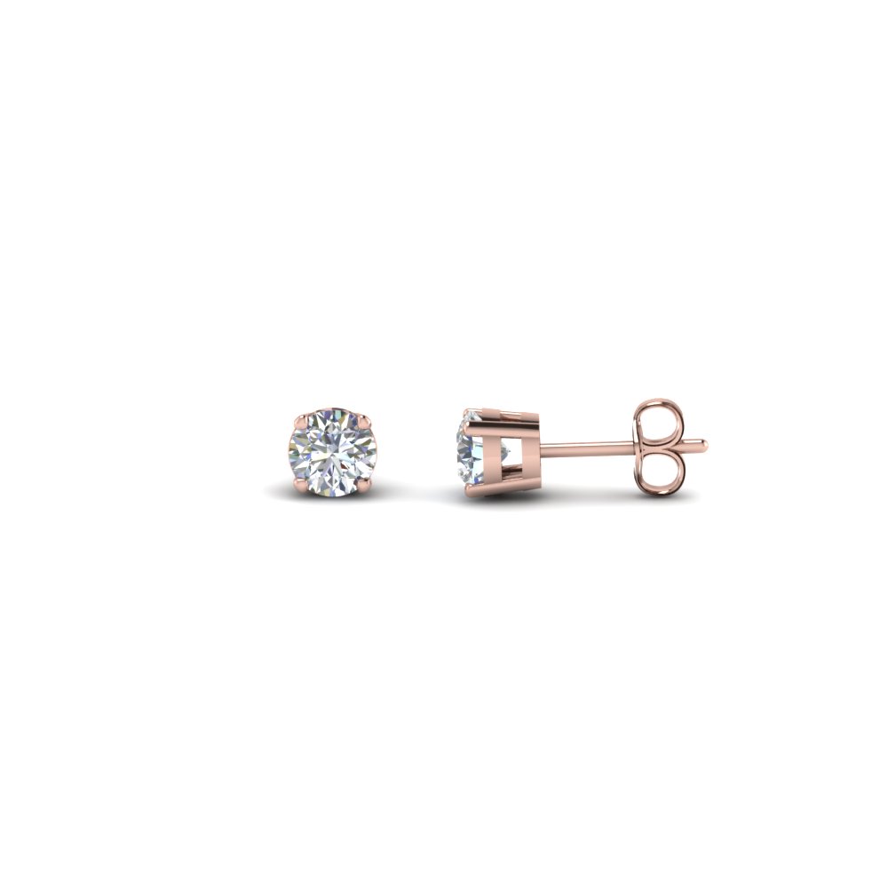 0 75 Carat Round Diamond Earring In 14k Rose Gold Fascinating Diamonds 0 75 Carat Round Diamond Earring In Fdear4ro0 37ct Nl Rg