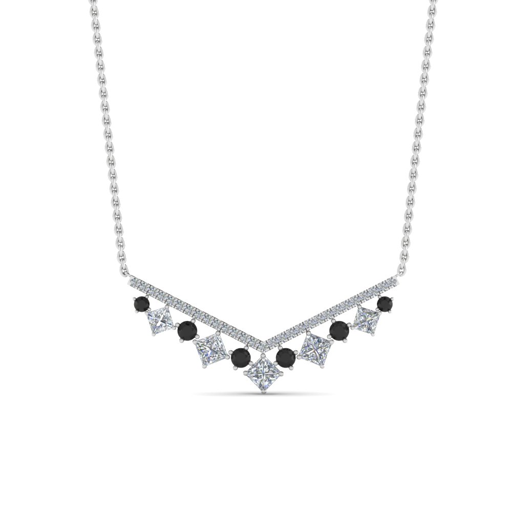 Lab Grown Diamond V-Necklace | MiaDonna 14K White Gold