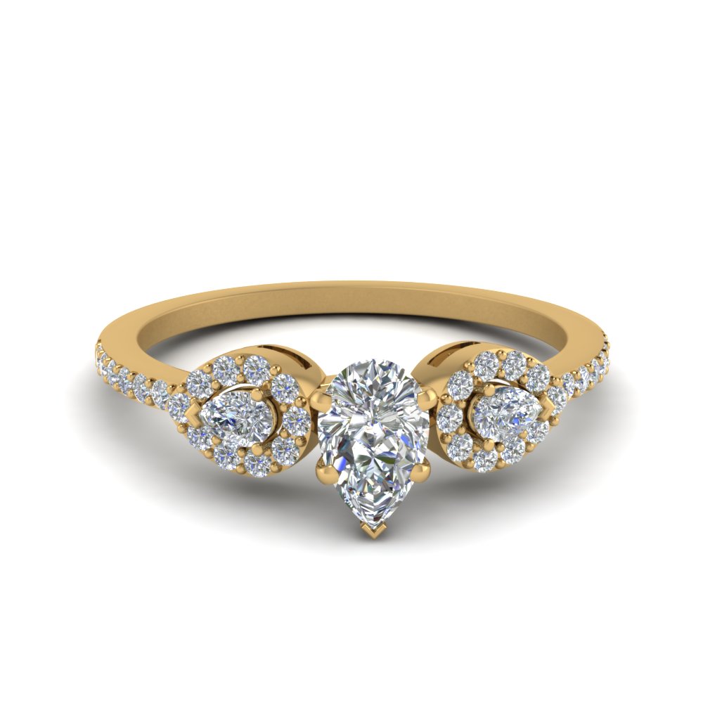 Delicate Pear Diamond Ring