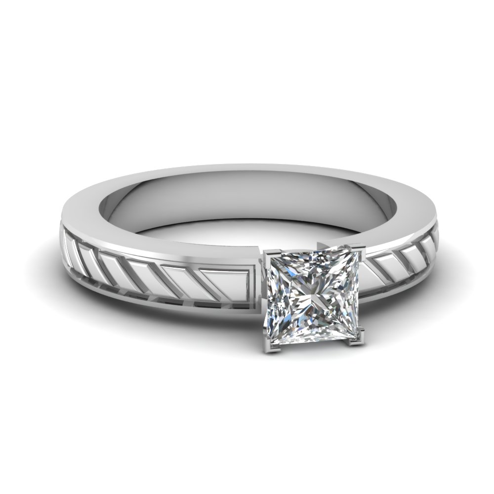 0.75 Ct. Princess Cut Diamond Solitaire Engagement Ring In 950 Platinum ...