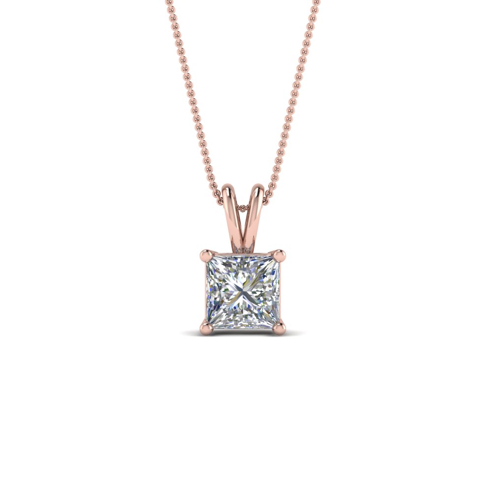 0.75 Ct. Princess Cut Diamond Necklace