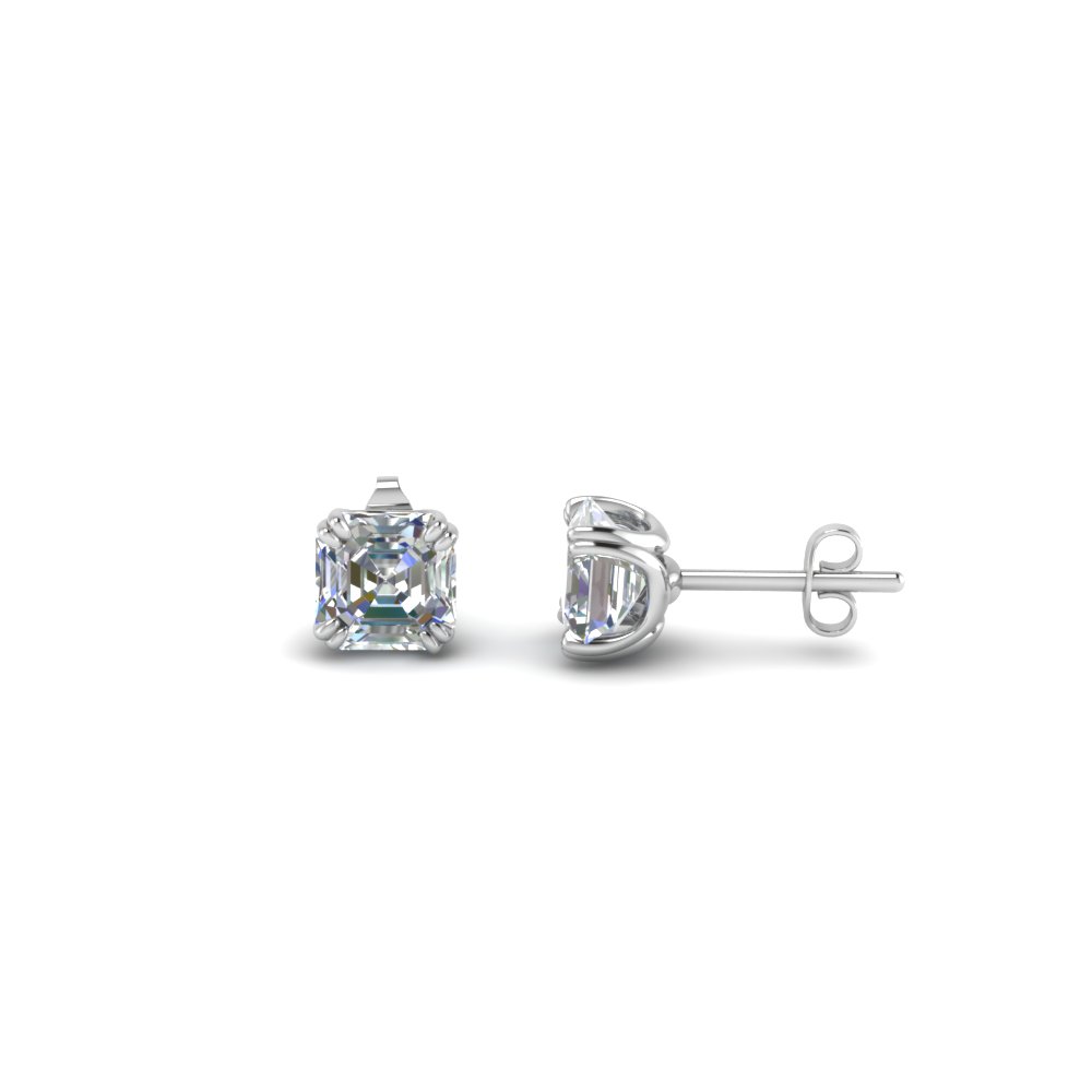 Moissanite Earrings , Cushion Cut Stud Earrings 14K White Gold , Simulated Diamond  Stud Earrings , 350ctw Moissanite Earrings 7153 - Etsy