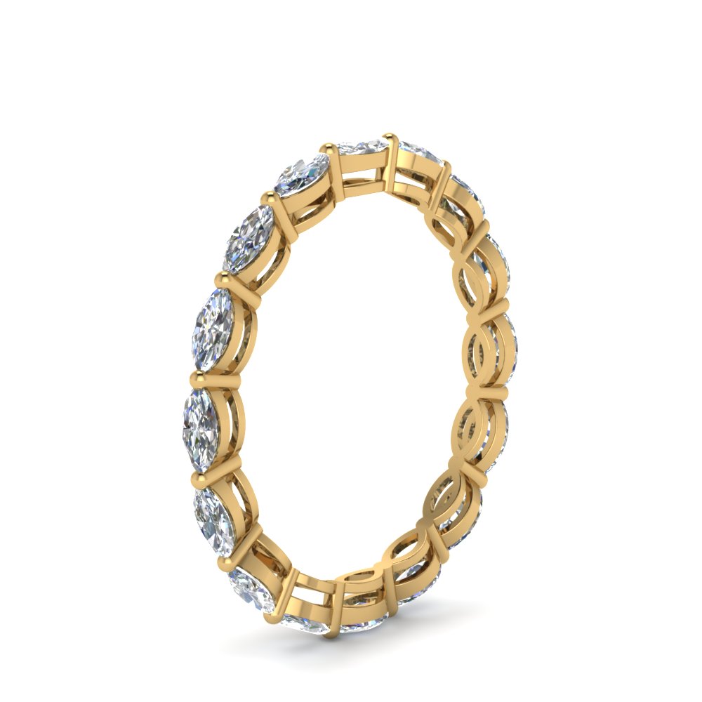 0.80 Carat Marquise Diamond Eternity Ring In 18K Yellow Gold ...