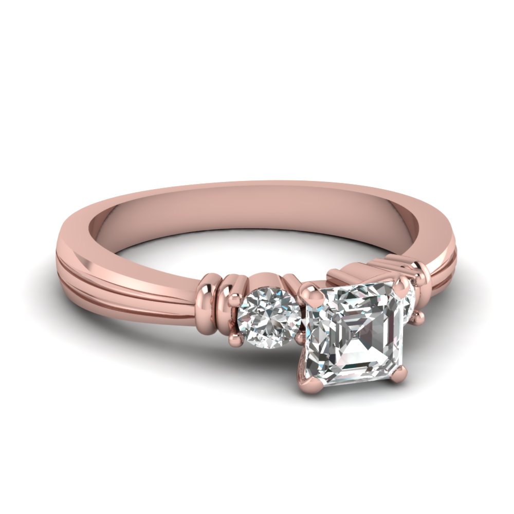 Asscher Diamond Tapered Ring