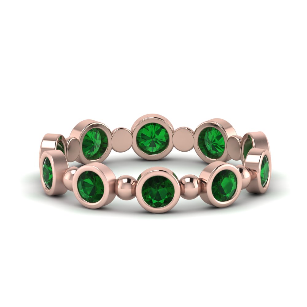 1 carat bead bezel set emerald wedding band in FDEWB123630RO(3.00MM)GEMGR NL RG GS.jpg