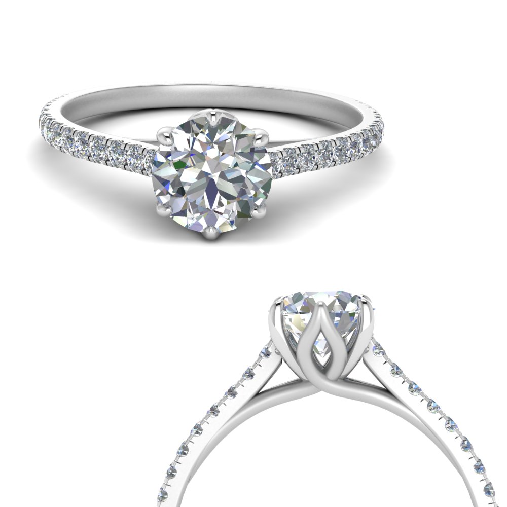 1 carat diamond flower basket engagement ring in FD9109RORANGLE3 NL WG.jpg