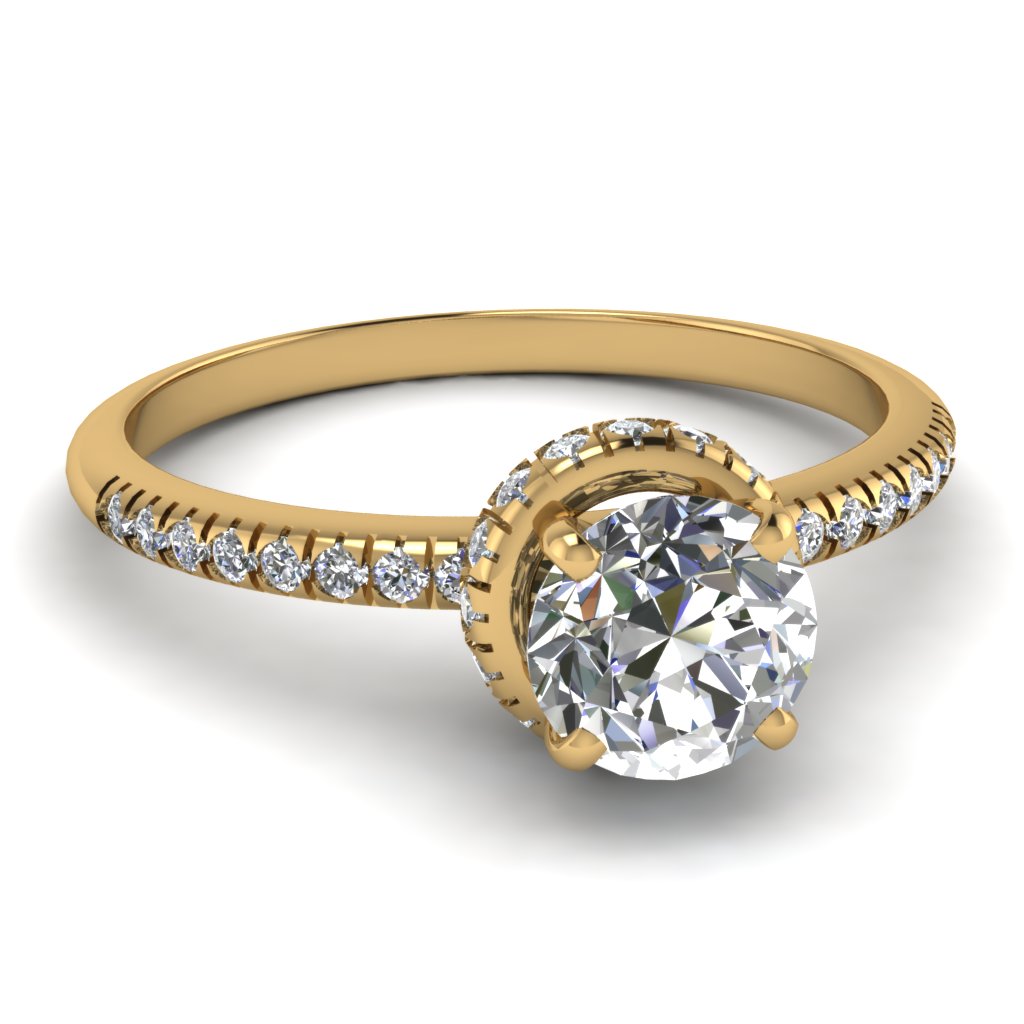 1 carat french prong round diamond crown engagement ring in 14k yellow gold fdens3089ror nl yg - Crown Wedding Rings 1 carat french prong round diamond crown engagement ring in 14k yellow gold fdens3089ror nl yg - Crown Wedding Rings