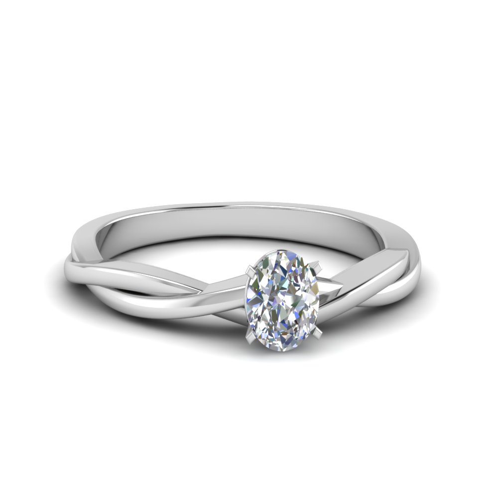 1 carat twisted vine petite diamond ring in 14K white gold FD8252OVR NL WG