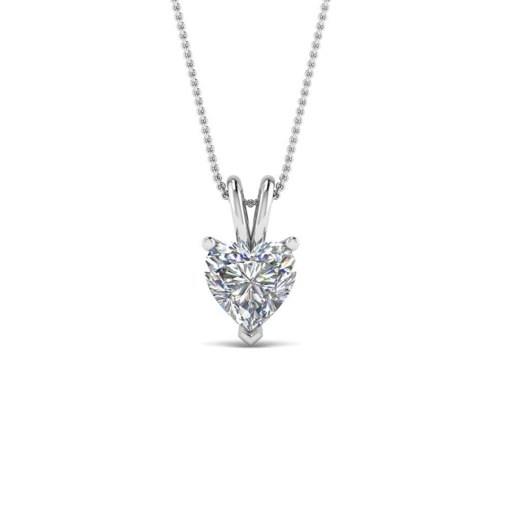 single diamond heart necklace