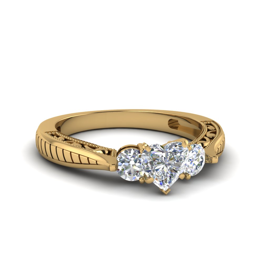 1 Ct. Diamond Vintage 3 Stone Ring