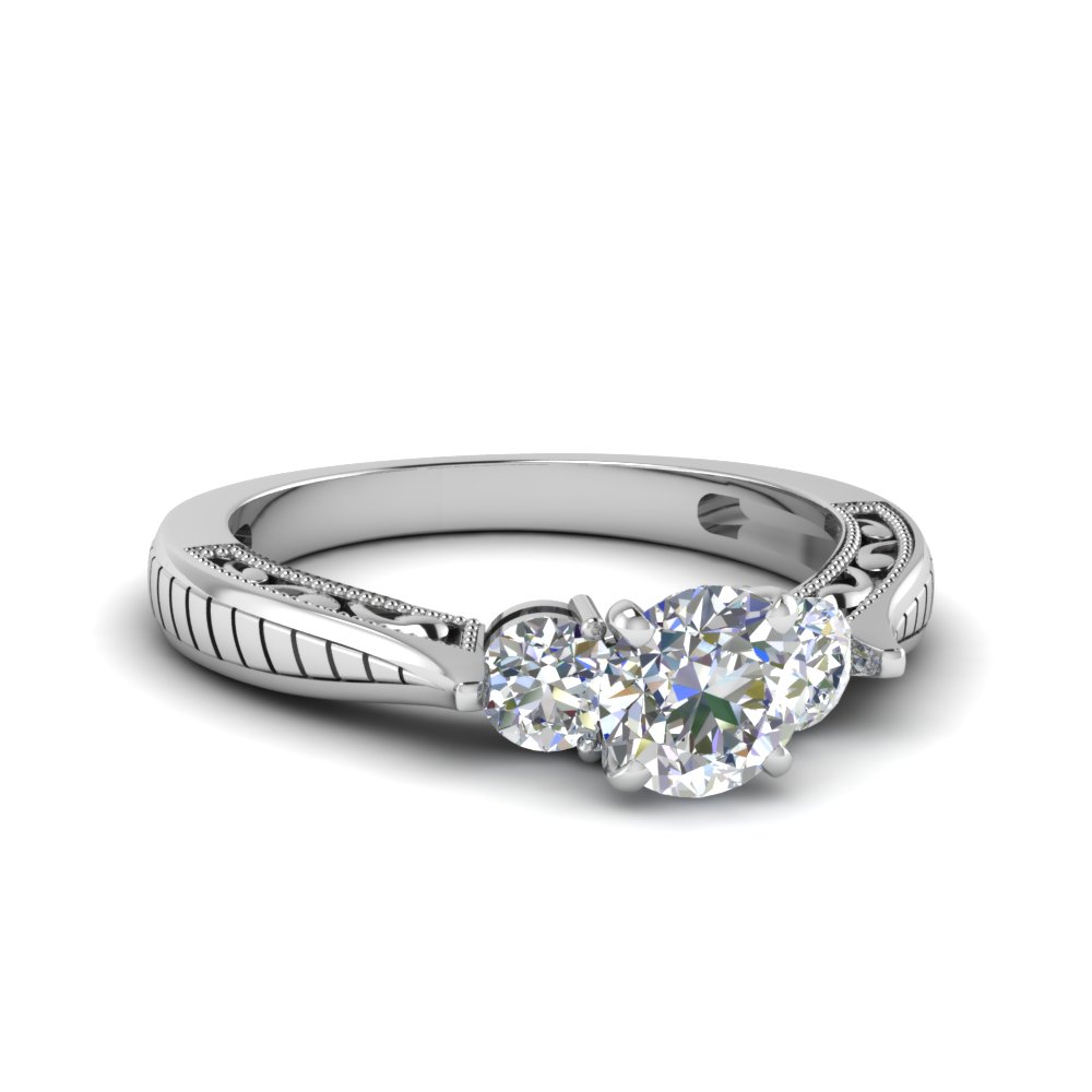 1 ct. lab diamond vintage round cut 3 stone engagement ring in FDENR1814ROR NL WG.jpg