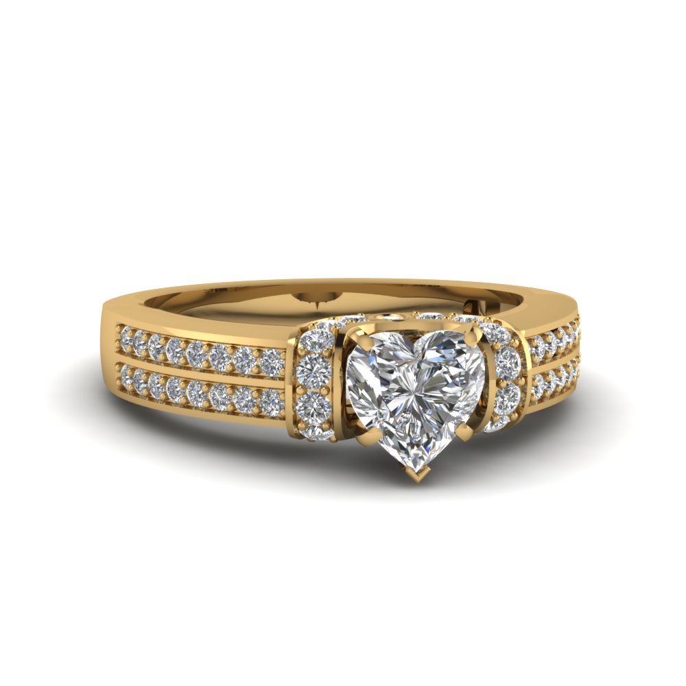 1 Ct. Pave 2 Row Engagement Ring