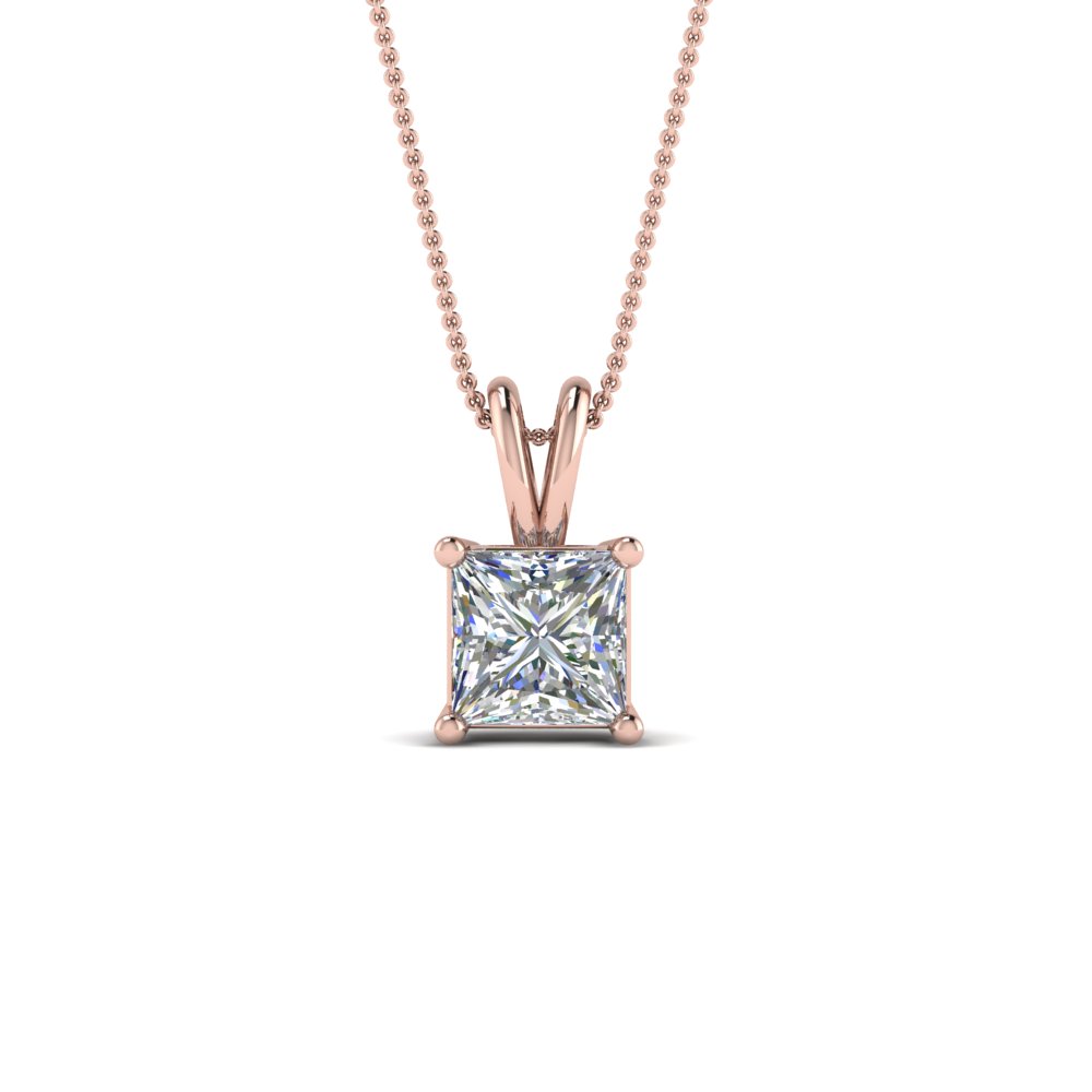 diamond pendant princess cut