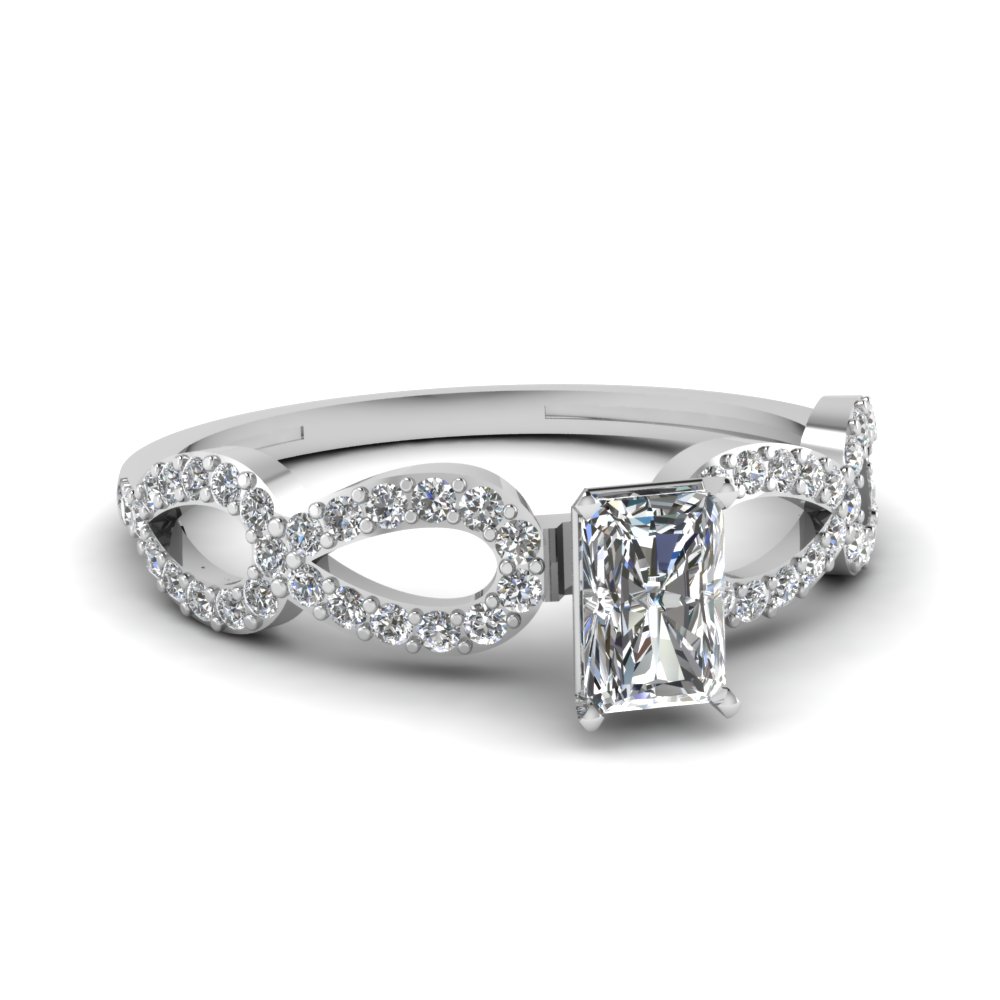 1 ct. radiant diamond loop engagement ring in FDENS3040RAR NL WG 30