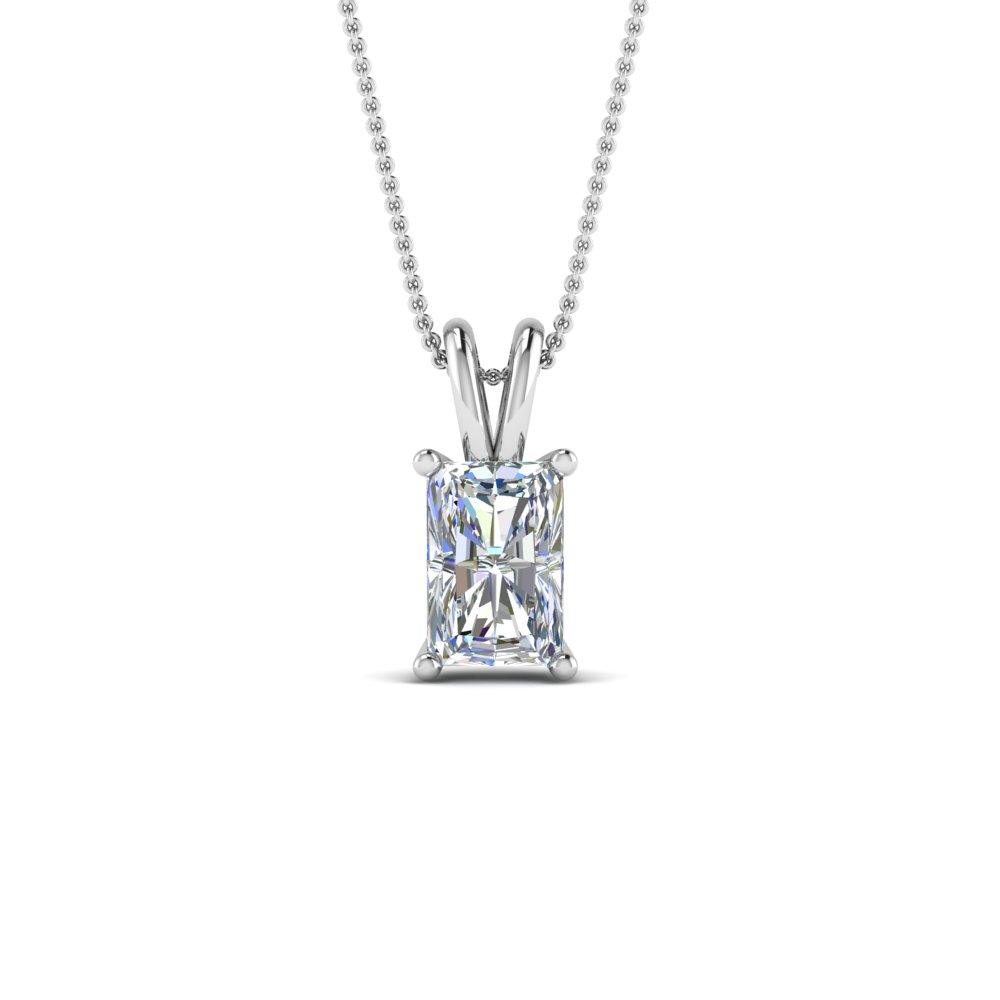 1 ct. radiant diamond pendant in 14K white gold FDPD8469RA 1.0CTANGLE2 NL WG