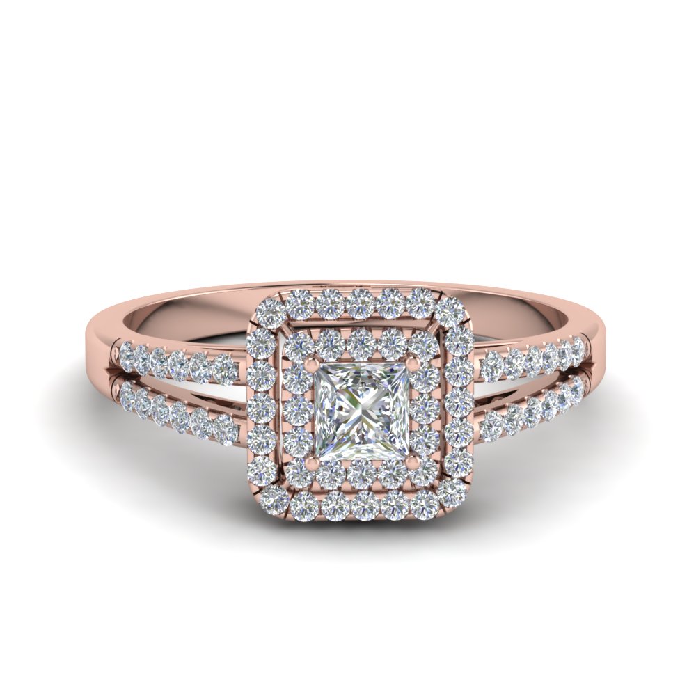 rose gold princess cut diamond ring