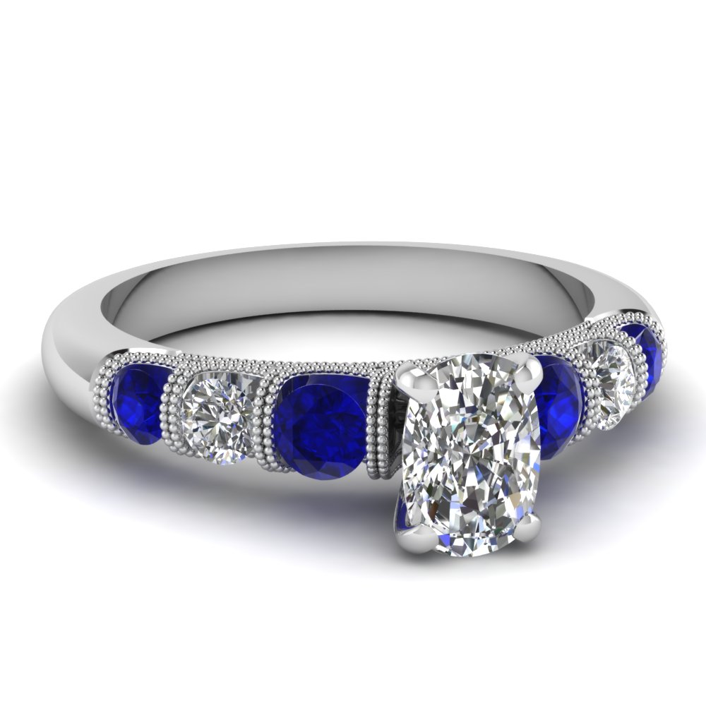 Graduated milgrain diamond engagement on sale ring