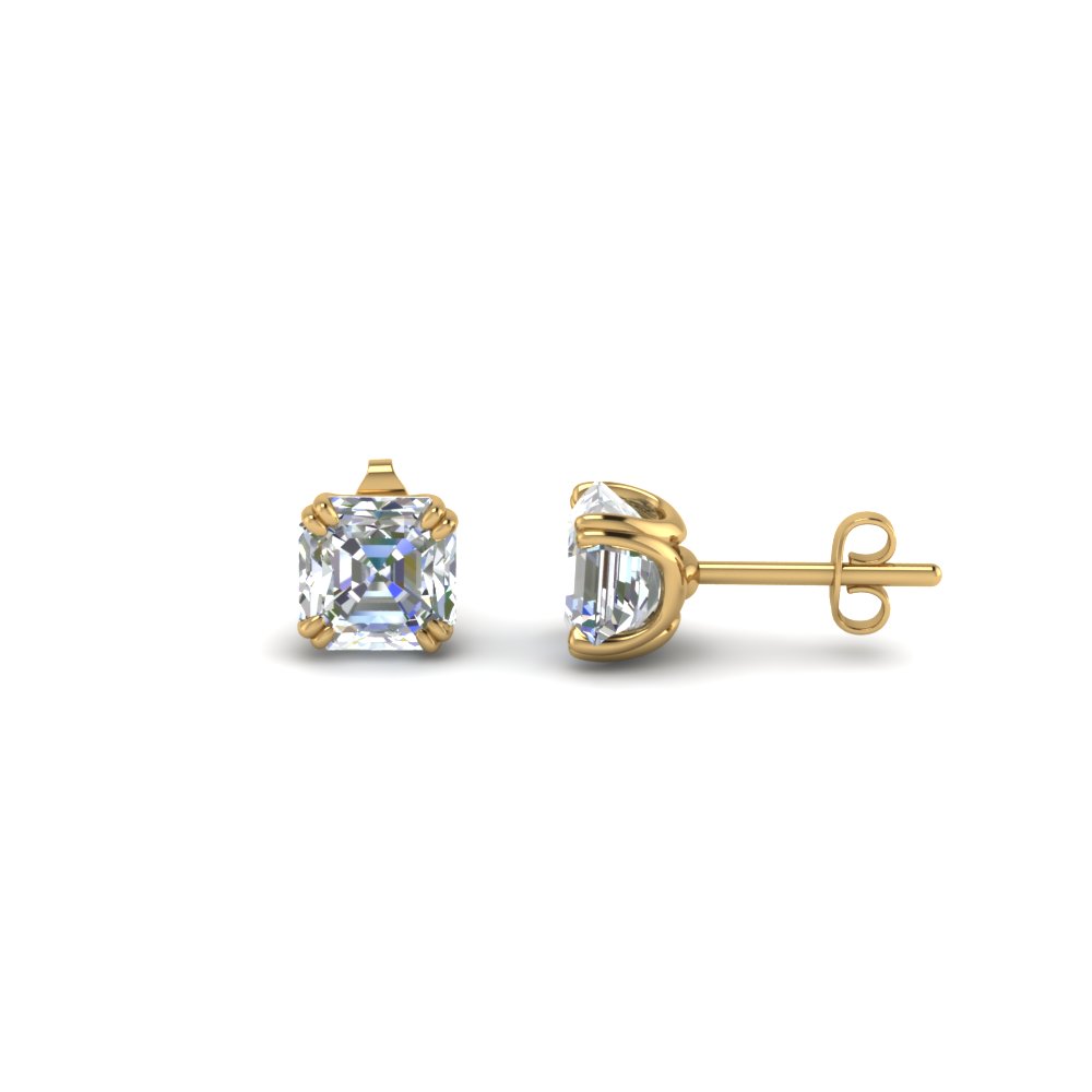 1.5 carat asscher diamond earring in 14K yellow gold FDEAR8461AS 0.75CT NL YG