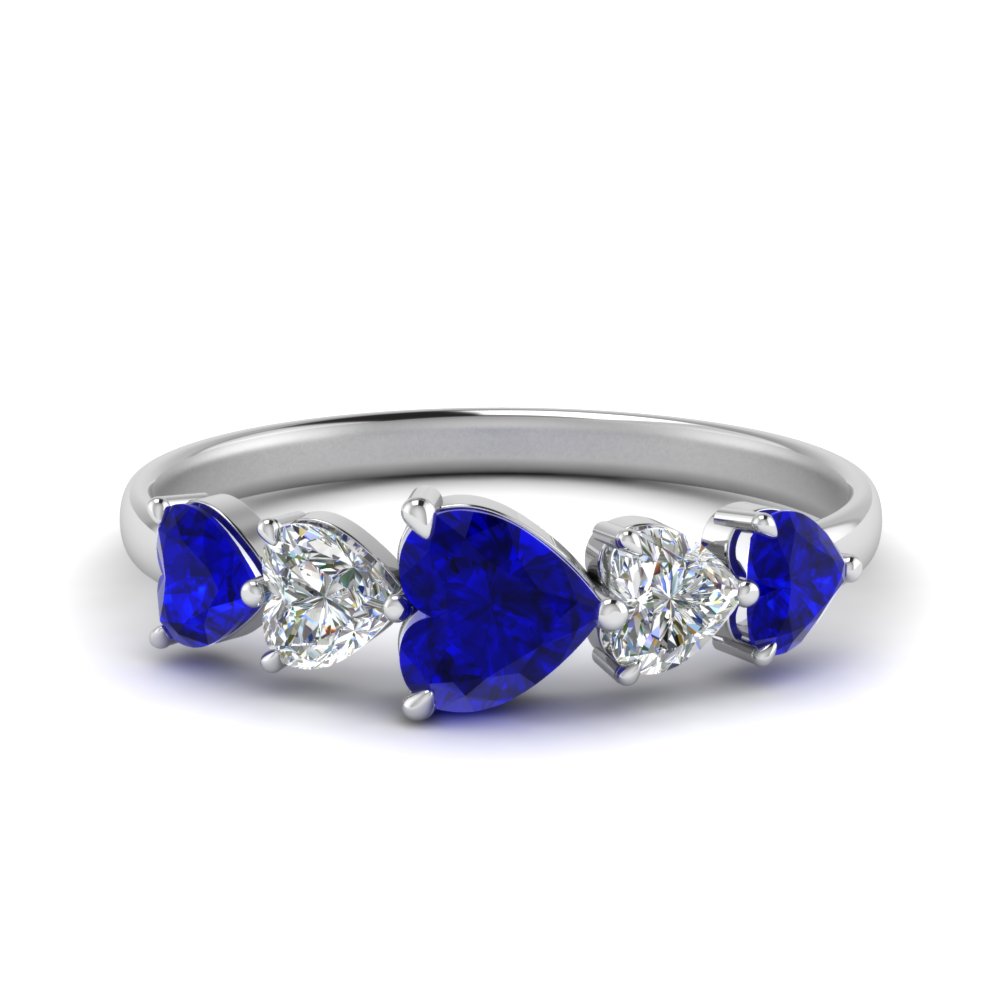 1.50-carat-five-stone-heart-diamond-promise-wedding-ring-with-sapphire-in-FD8909GSABL-NL-WG