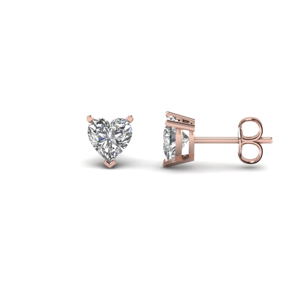 1 50 Ct Heart Diamond Earring For Women In 14k Rose Gold 1 50 Ct Heart Diamond Earring For Women In 14k Rose Gold Fdear3ht0 75ct Nl