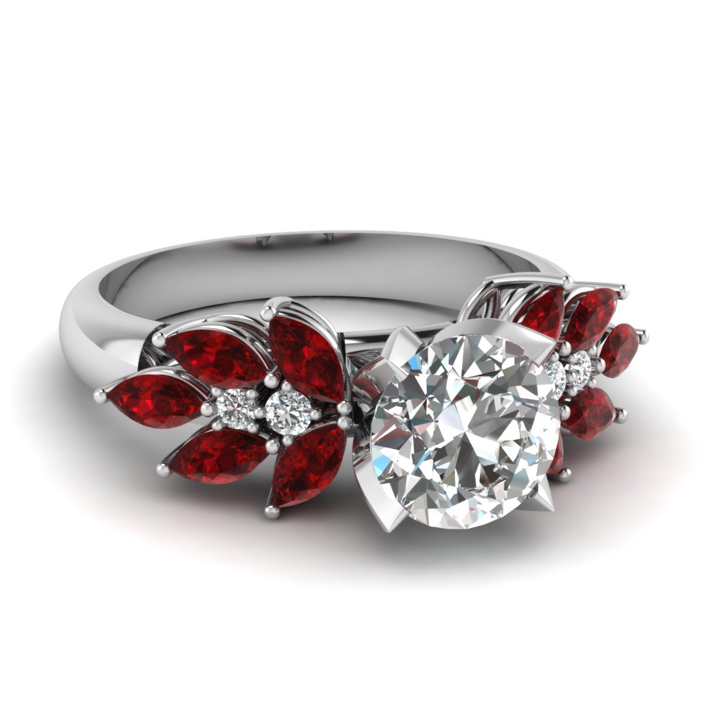 2 Carat Diamond Marquise Petal Engagement Ring With Ruby In 950 2 Carat Diamond Marquise Petal Engagement Ring With Ruby In Fd12655rorgrudr Nl Wg Jpg
