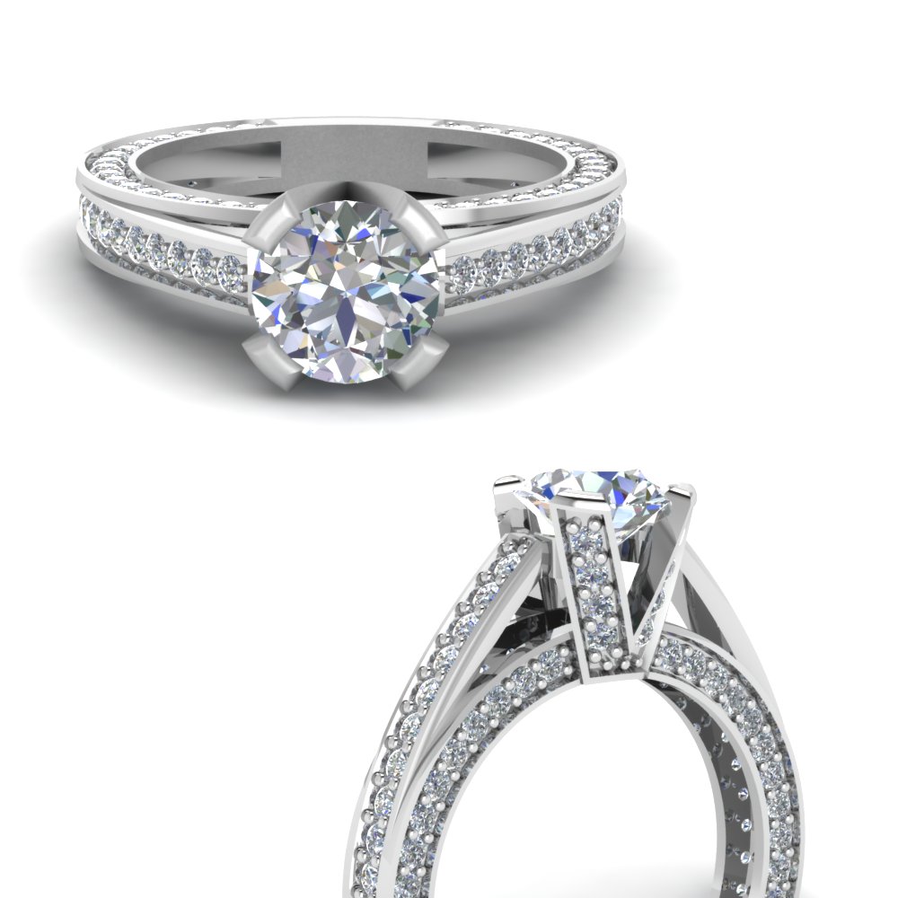 2 carat diamond pave antique engagement ring in FDENR2925RORANGLE3 NL WG.jpg