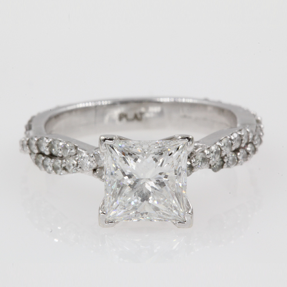 2 Carat Diamond Twisted Vine Engagement Ring In 950 Platinum ...
