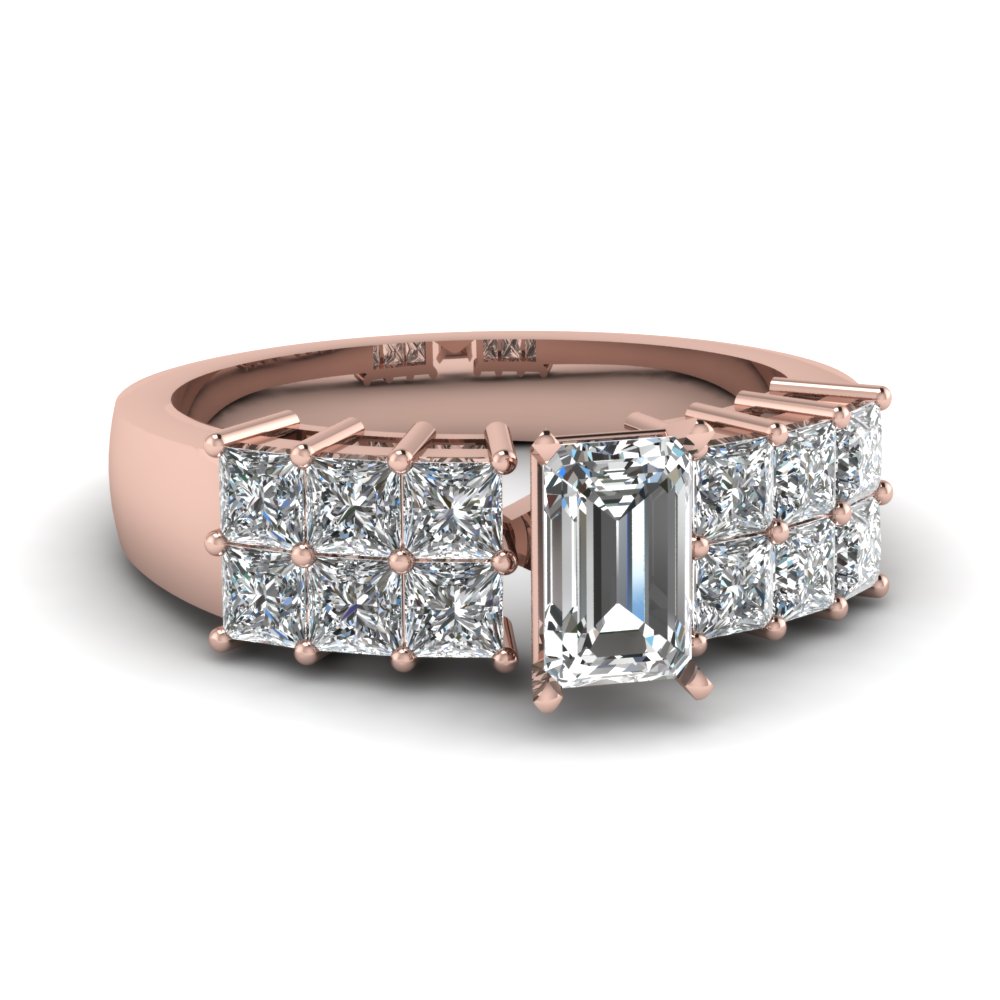 2 Row Diamond Engagement Ring