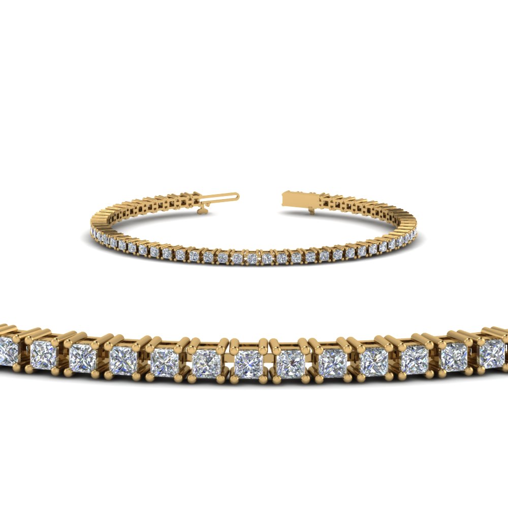 2 Ct. Diamond Tennis Bracelet Anniversary Gifts For Women In 14K Yellow  Gold