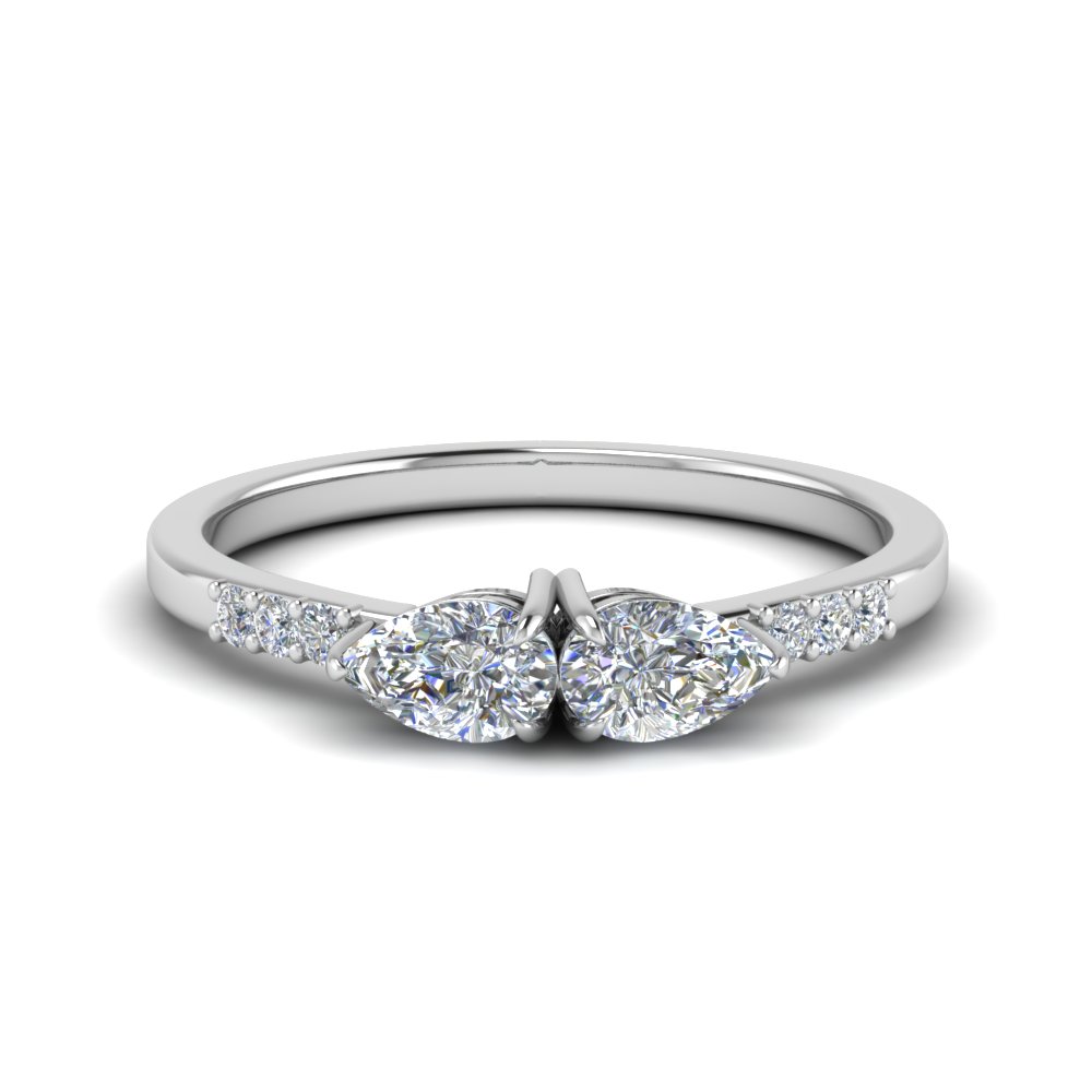 2 pear diamond engagement ring for women in FD8236PER NL WG
