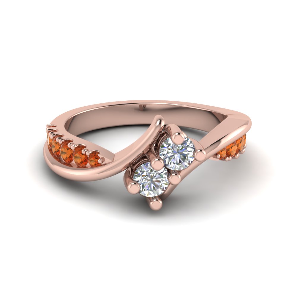 2 Stone Twist Engagement Ring