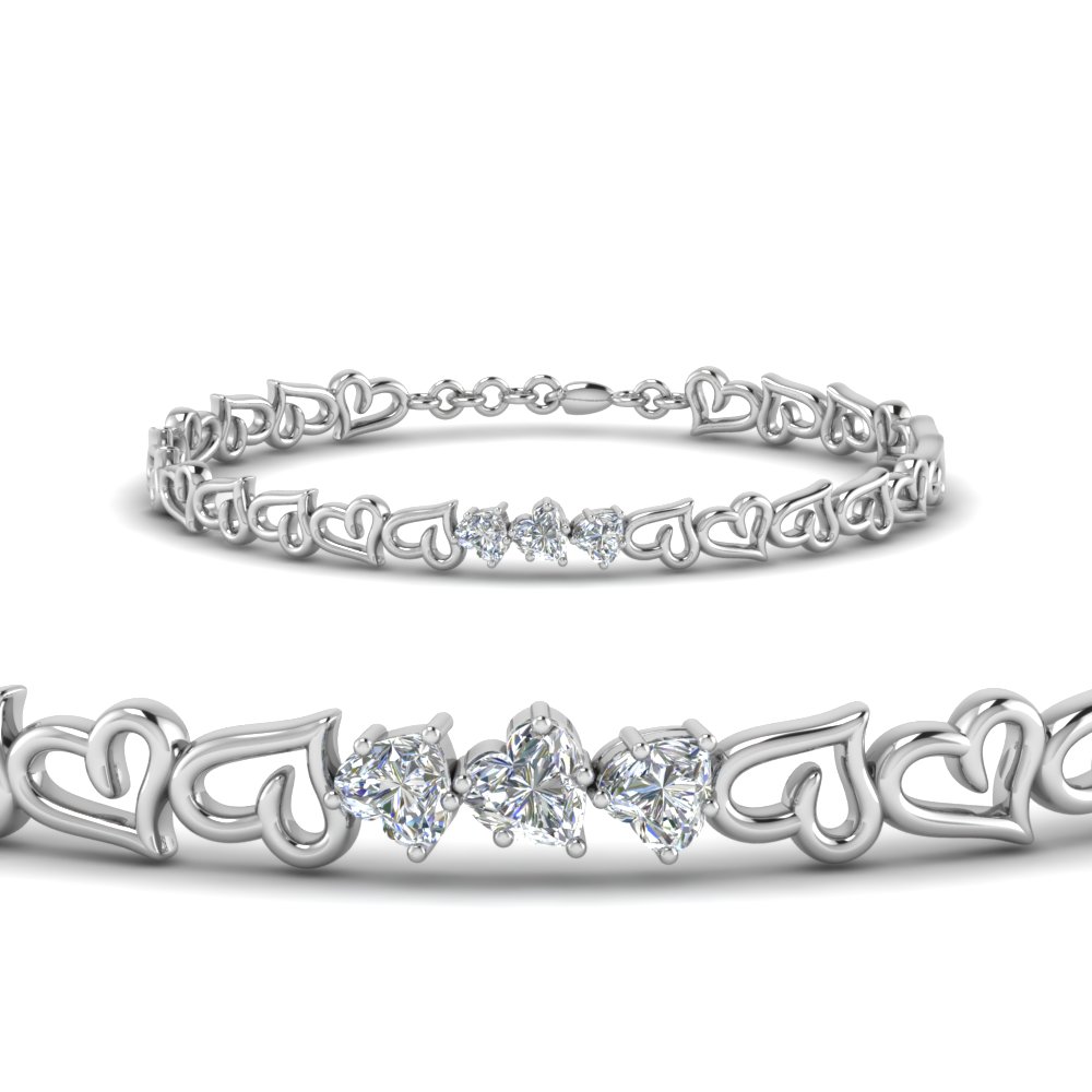 3 Heart Diamond Bracelet