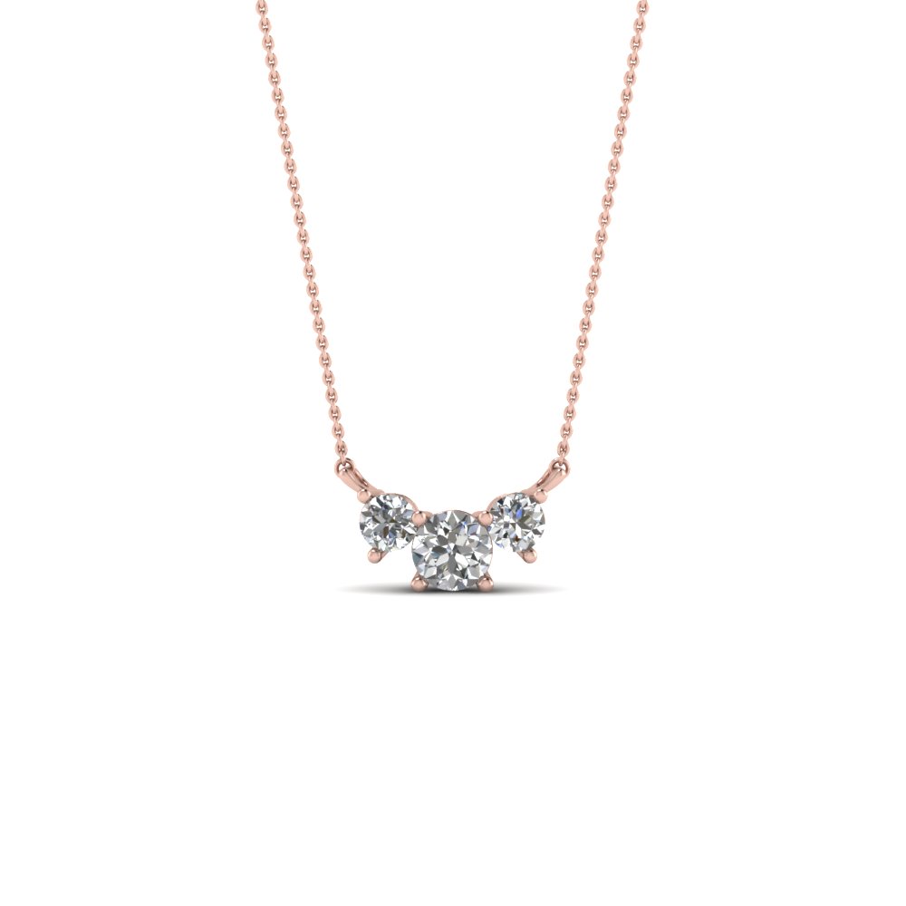 3 round diamond pendant necklace in FDPD894 NL RG