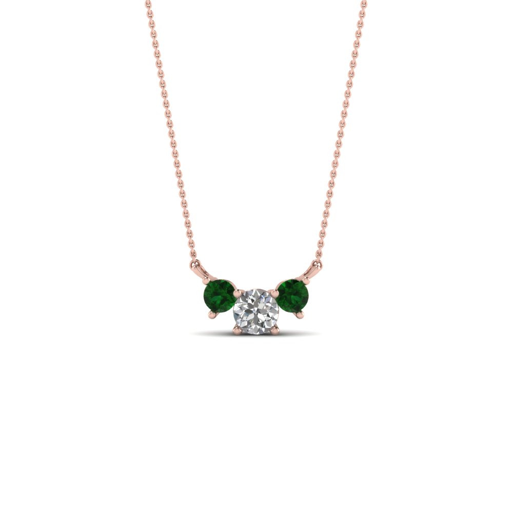 14k Three-Stone Drop Diamond Necklace – La Vita Vital