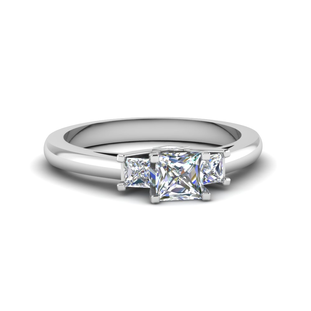 Heart Shaped Diamond Box Grid Engagement Ring In 14K White Gold ...
