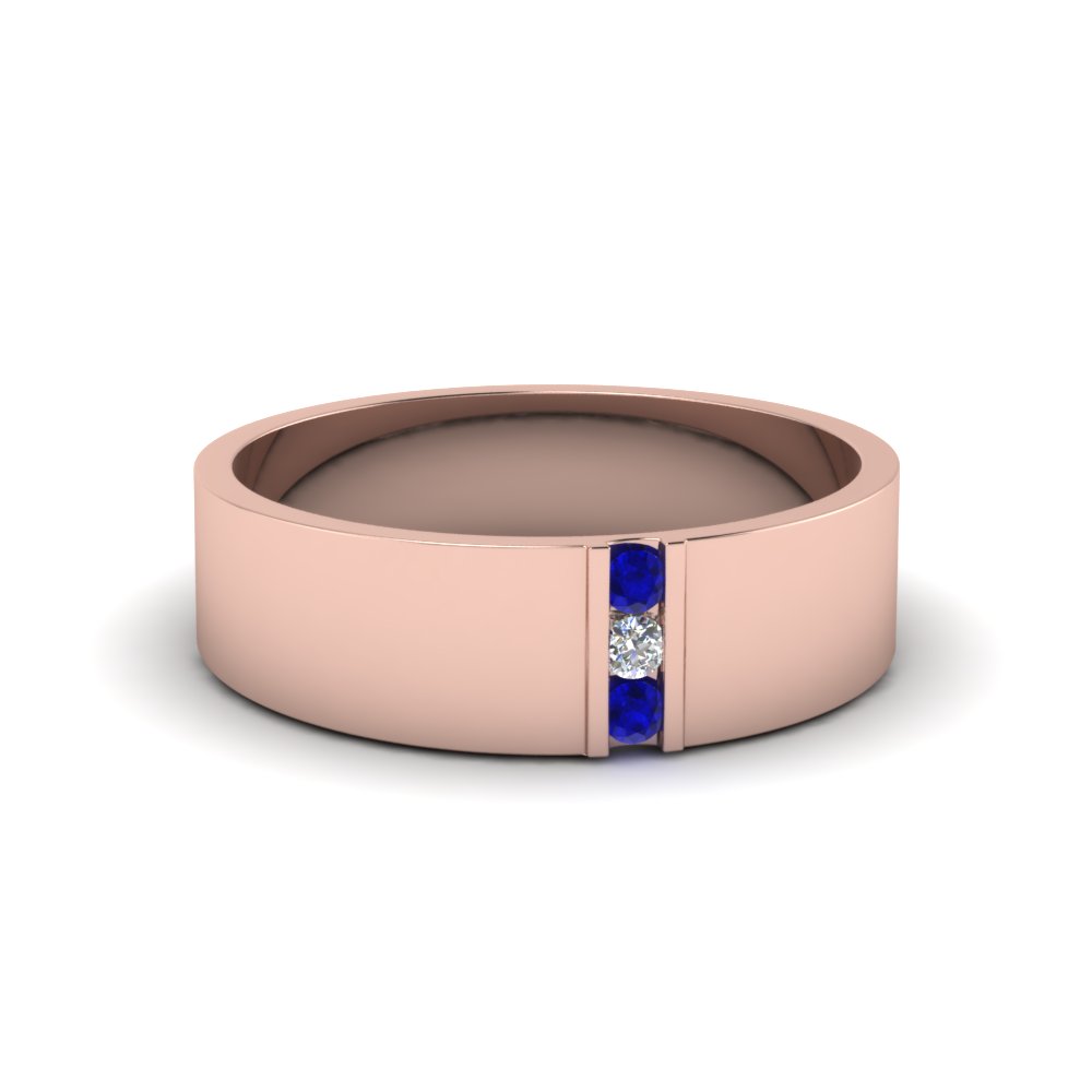 3 Stone Sapphire Anniversary Band