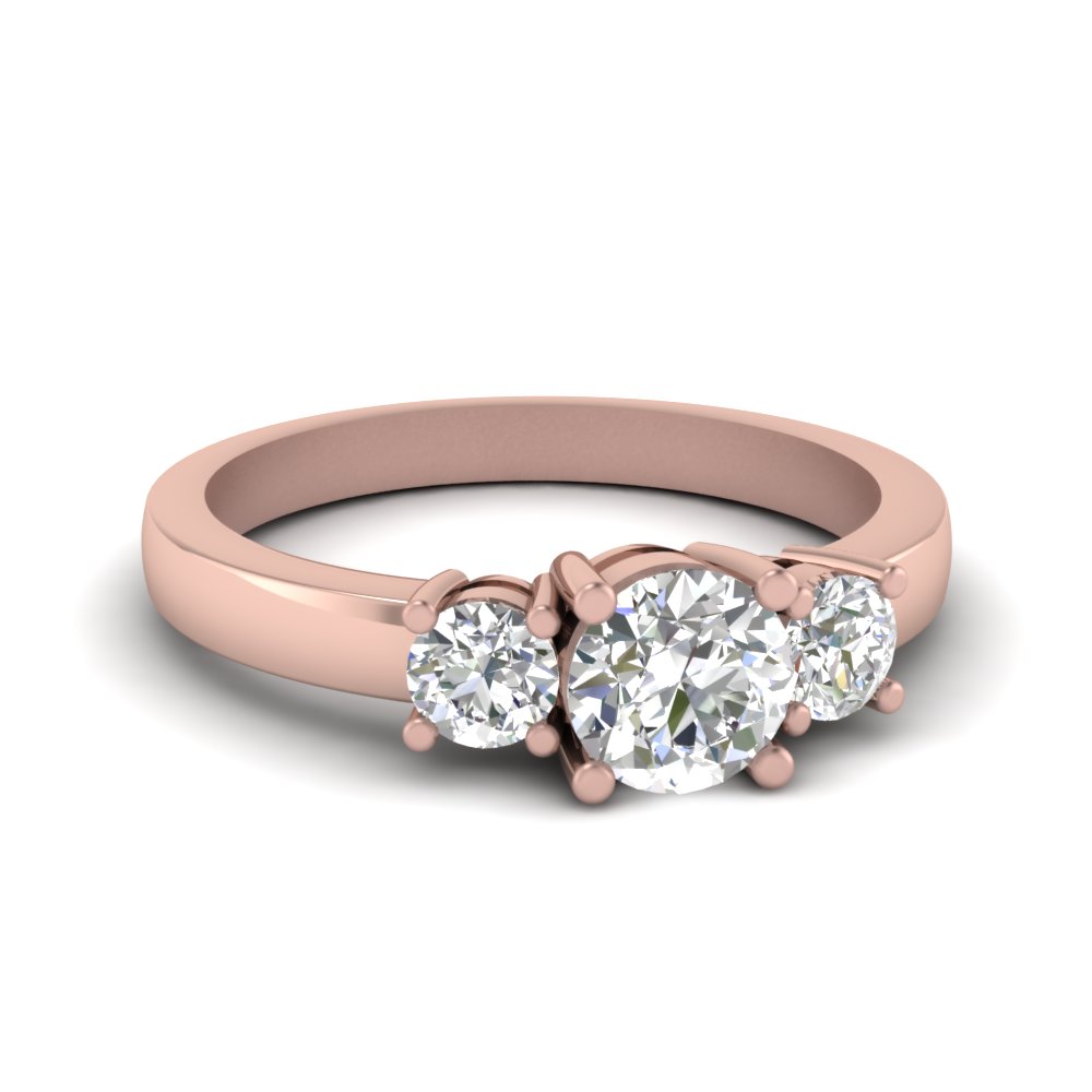 rose gold three diamond ring