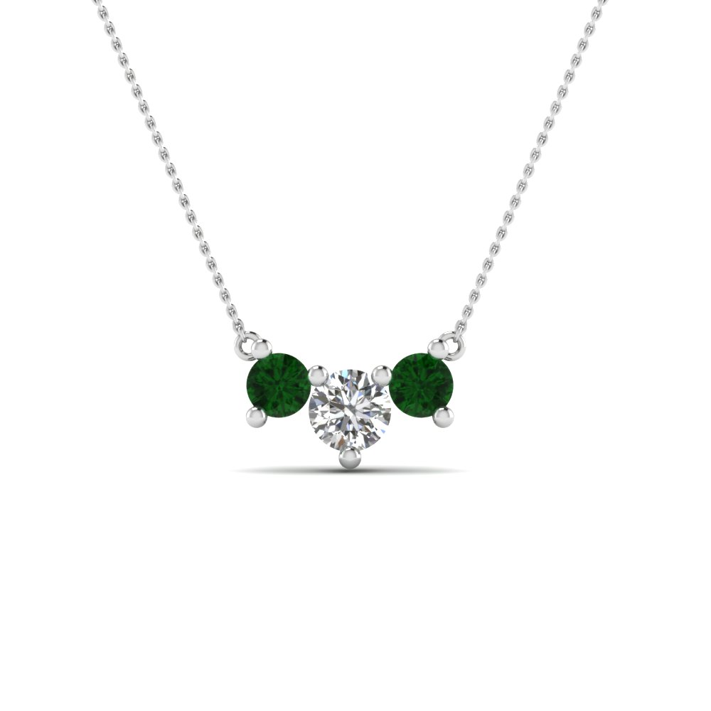 platinum necklace with emerald stone